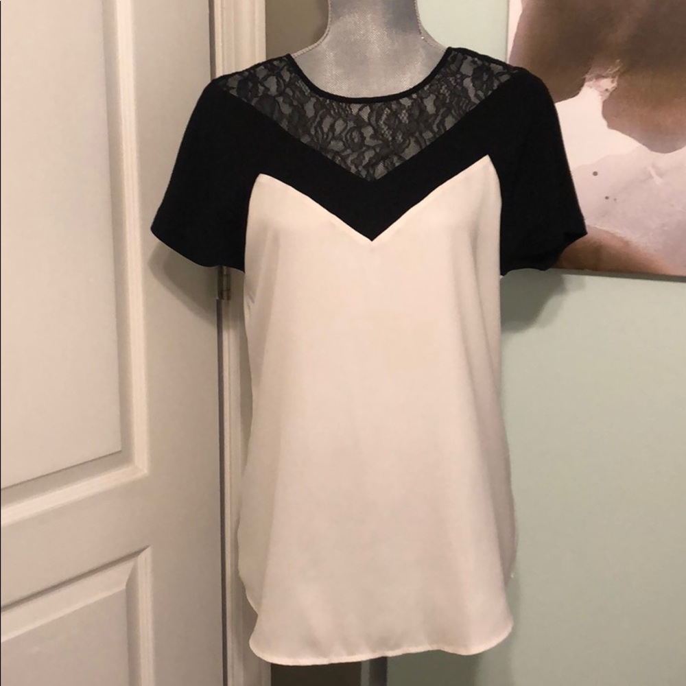 Black and white blouse
